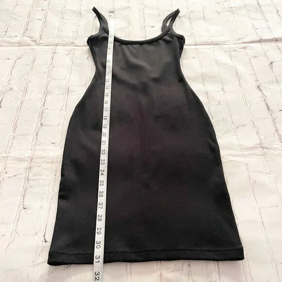 Women's All Things Golden Black The Lux Rib Low Back Mini Sleeveless Dress XS - Picture 9 of 11